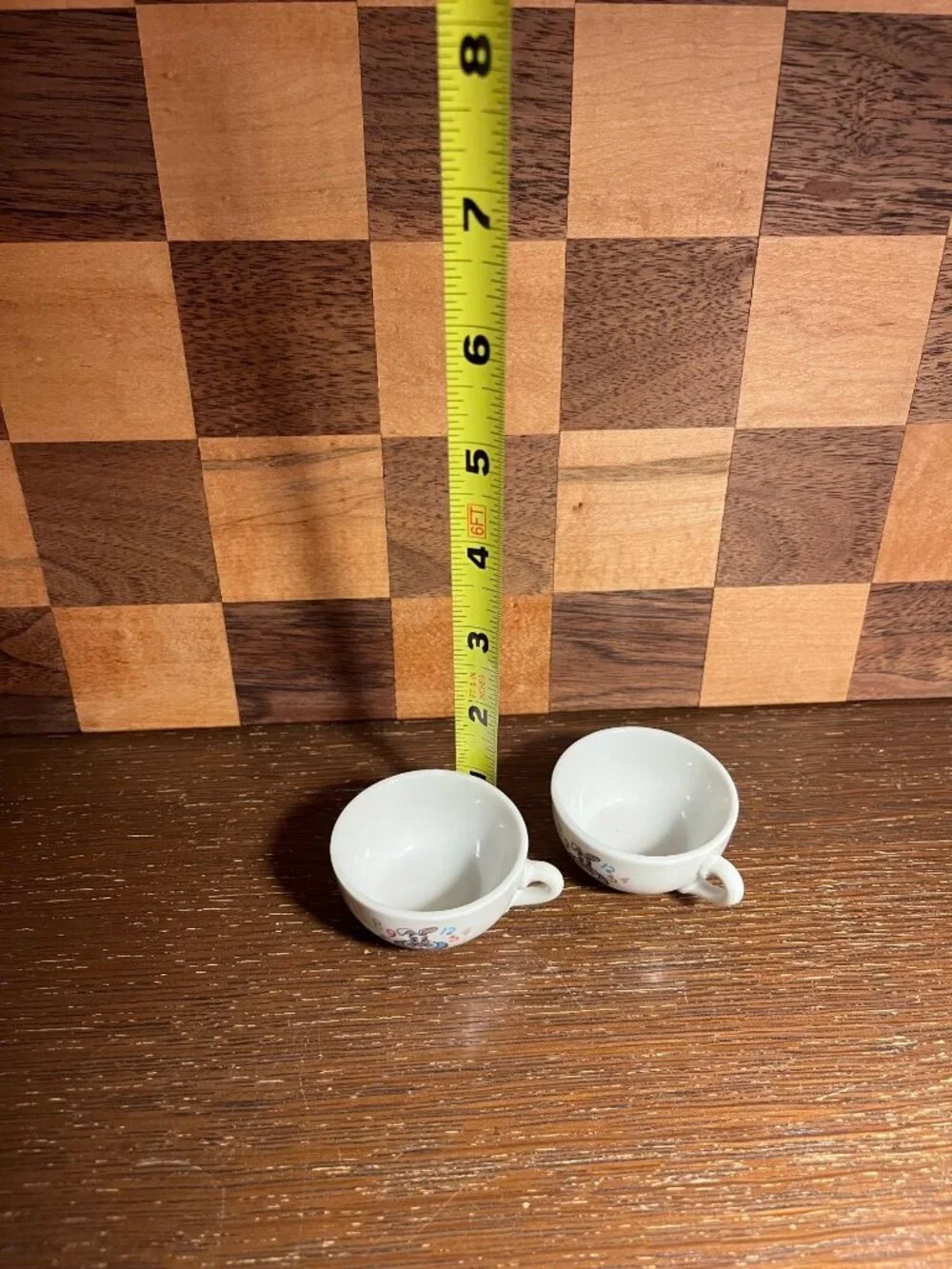 Pair of Alice in Wonderland Child Tea Set Size Teacups A659